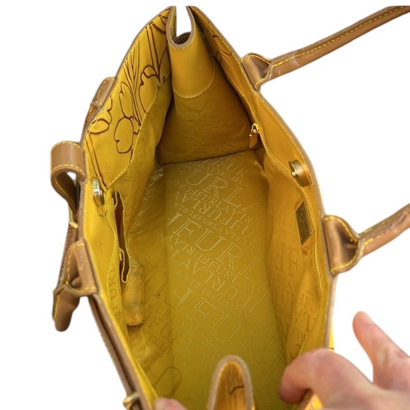 Furla Yellow Floral Handbag - Rare - Picture 7 of 9